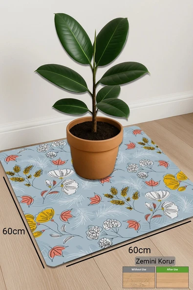 Valerine Life Çiçek Saksı Matı Salon Balkon Bitkileri Zemin Koruyucu Kaymaz Saksı Altlığı 60x60cm 27250622 - Resim 2