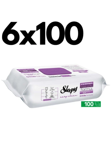 Sleepy Easy Clean Orkide Bahçesi Yüzey Temizlik Havlusu - 100 Yaprak 6 Adet ürün görseli