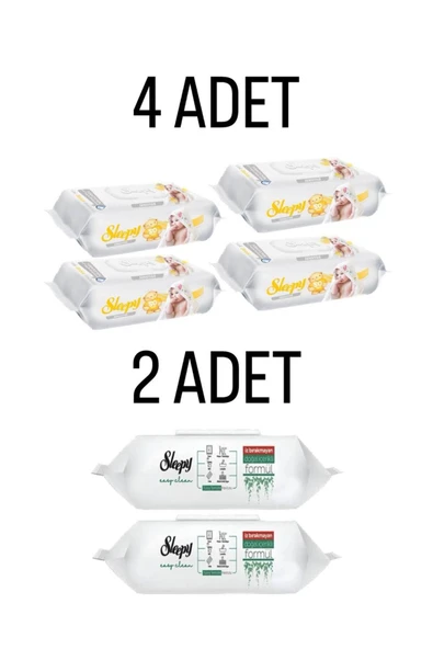 Sleepy Sensitive Islak Havlu 4x90 Lı 360 Yaprak - Easy Clean 100 Lü Beyaz Sabunlu 2 ADET ürün görseli