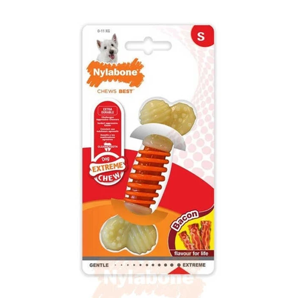 822806-Nylabone Domuz Pastırması Aromalı Köpek Çiğneme Kemiği S ürün görseli 1