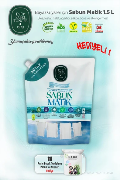Eyüp Sabri Tuncer Beyazlar Sıvı Sabun Matik 1.5 L ve ROSIE Hediye - 1