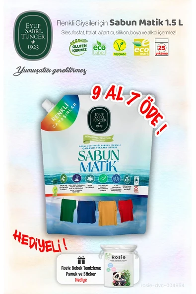 Eyüp Sabri Renkliler 9 AL 7 ÖDE Sıvı Sabun Matik 1.5 L ve ROSIE Hediye - 1