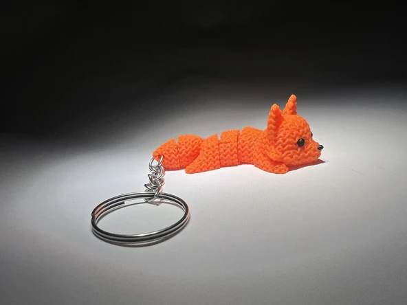 Örgü Eklemli Tilki Anahtarlık - Resim 4