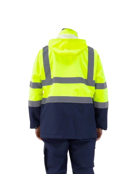 5+1 OXFORD PARKA- İÇİ ÇIKMALI KABAN SARI-LACİVERT - 5