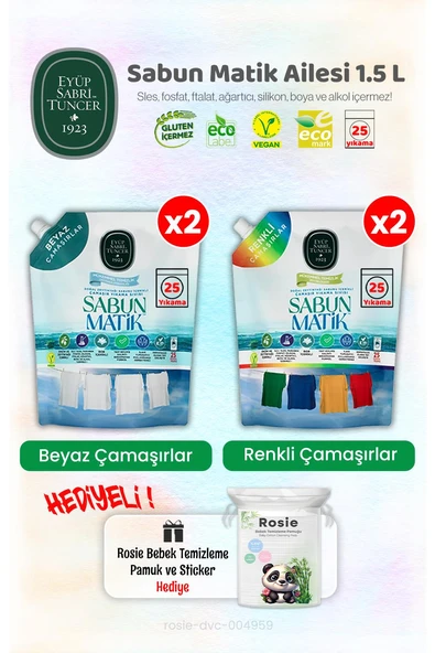 Çamaşır Yıkama Sıvısı Beyazlar x2 + Renkliler x2 1500 ml ve ROSIE ürün görseli
