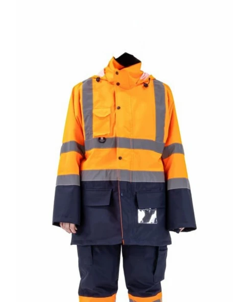 5+1 OXFORD PARKA- İÇİ ÇIKMALI KABAN TURUNCU-LACİVERT - 1