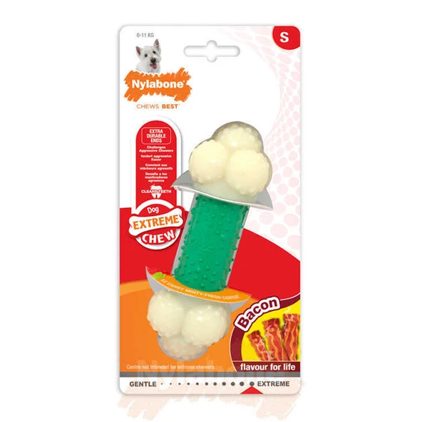 813897-Nylabone Domuz Pastırması Aromalı Köpek Çiğneme Kemiği S 13 CM ürün görseli 1