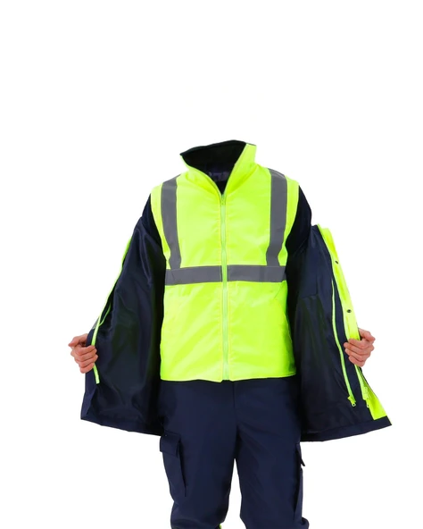 5+1 OXFORD PARKA- İÇİ ÇIKMALI KABAN SARI-LACİVERT - 4