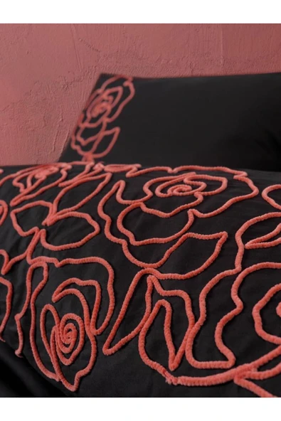 Brode Ranforce Çift Kişilik Nevresim Takımı Rosen Mercan - 2