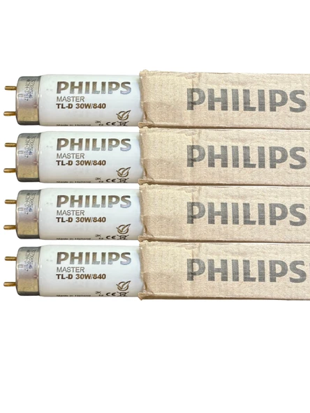 (4 Adet) Philips 30W 840 Günışığı (4000K) G13 Duylu T8 Floresan ürün görseli 1