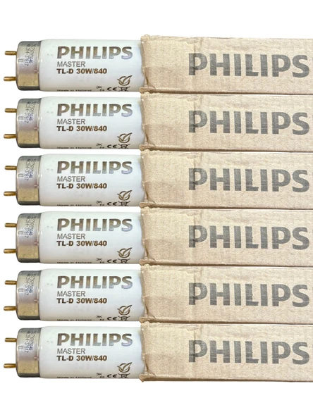 (6 Adet) Philips 30W 840 Günışığı (4000K) G13 Duylu T8 Floresan ürün görseli 1