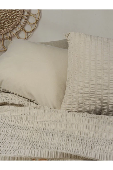 Liny Çift Kişilik Nevresim Takımı Sungai Bej - Resim 2