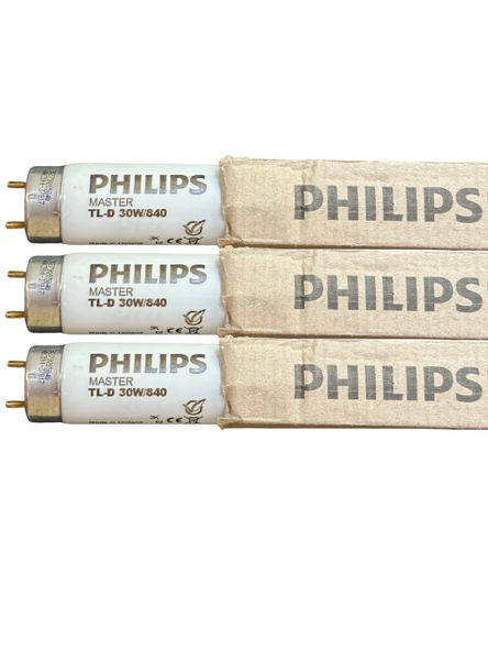 (3 Adet) Philips 30W 840 Günışığı (4000K) G13 Duylu T8 Floresan