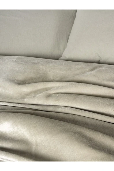 Velvet Çift Kişilik Nevresim Takımı Flossy Taş - Resim 2