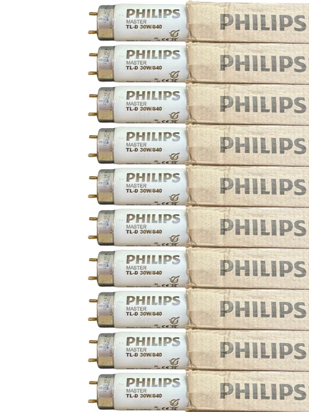 (10 Adet) Philips 30W 840 Günışığı (4000K) G13 Duylu T8 Floresan