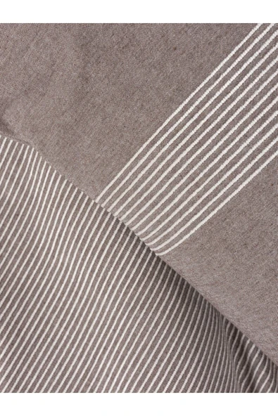 Ribbed Çift Kişilik Nevresim Takımı Linje Kahve - 2