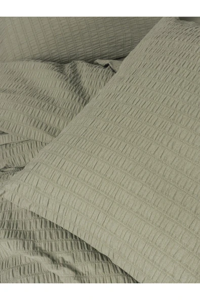 Çift Kişilik Yeşil Nevresim Takımı - Liny Serisi - Modern Bürümcük Tasarım Nevresim Seti - Resim 3