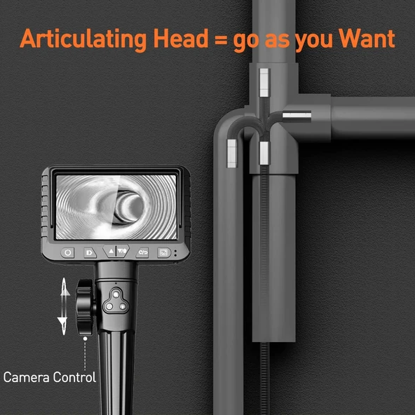 DXZtoz Endüstriyel Endoskop - 0.33 Inc Mafsallı Yılan Kamera - 3m - 2