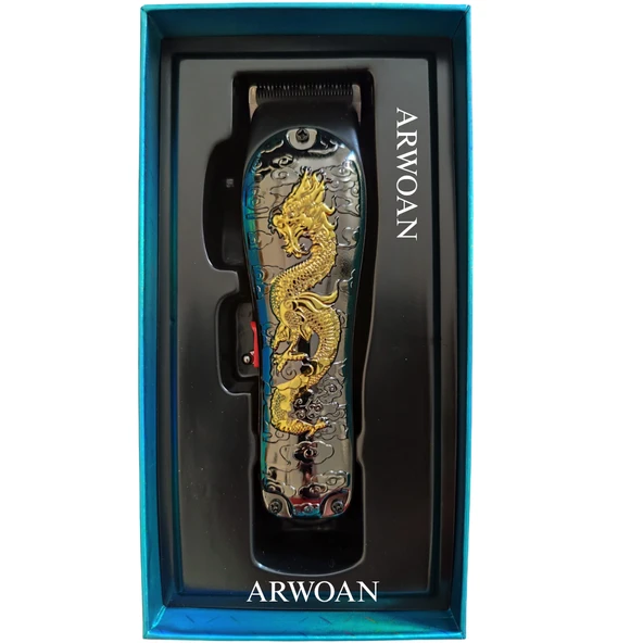 Profesyonel Kablosuz Saç Traş Makinesi - Ejderha Desenli Şık Tasarım, Paslanmaz Çelik Bıçak ve Güçlü Motor - Resim 6