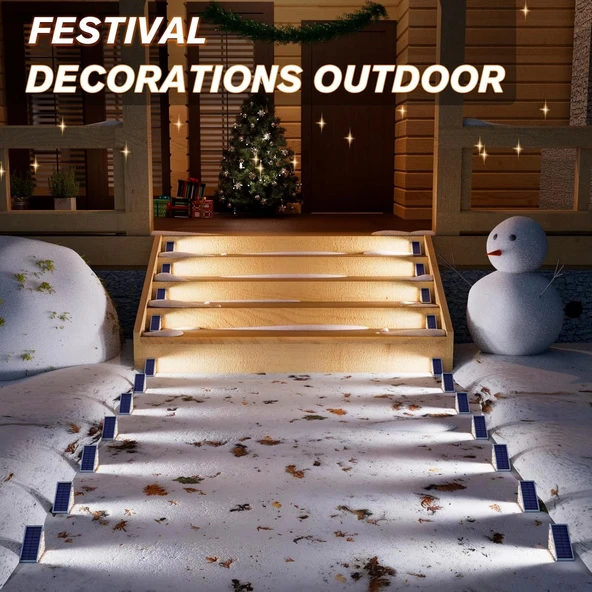 Volisun Güneş Enerjili Merdiven Lambası 6 Adet, Su Geçirmez IP67 - Soğuk Beyaz - 2