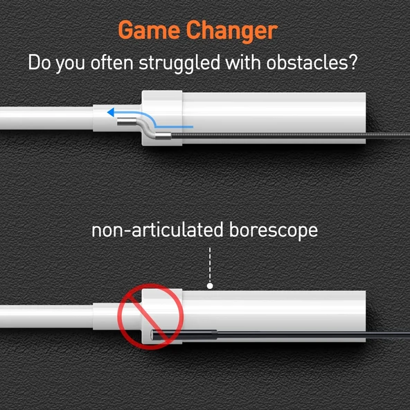 DXZtoz Endüstriyel Endoskop - 0.33 Inc Mafsallı Yılan Kamera - 3m - 3