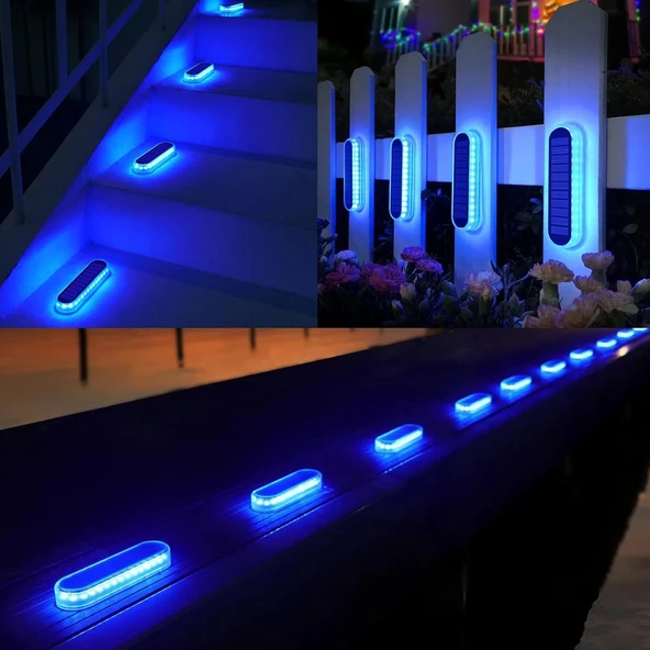 YiLaie Güneş Enerjili Dış Mekan Işıkları Otomatik Açma/Kapama 8 Adet - Mavi - 5