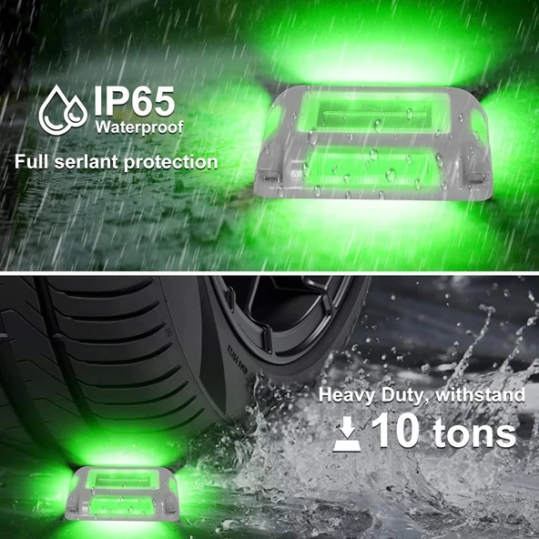 Crepow Güneş Enerjili Güverte Işıkları, Garaj Yolu İskele Işıkları 8 Adet - Yeşil - 2