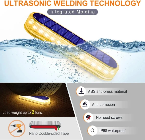 YiLaie Güneş Enerjili Dış Mekan Işıkları Otomatik Açma/Kapama 8 Adet - Sıcak Beyaz - 4