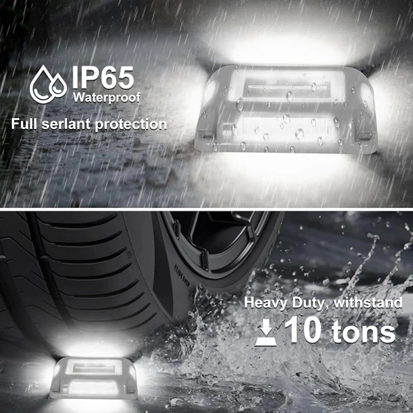 Crepow Güneş Enerjili Güverte Işıkları, Garaj Yolu İskele Işıkları 12 Adet - Beyaz - 2