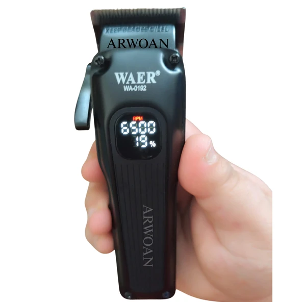 Profesyonel Kablosuz Saç Traş Makinesi - LED Ekran, 6500 RPM Hız, Uzun Süreli Kullanım ve Şarj Bilgisi - Resim 2