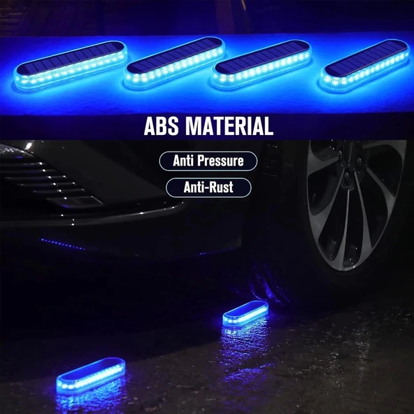 YiLaie Güneş Enerjili Dış Mekan Işıkları Otomatik Açma/Kapama 8 Adet - Mavi - 4