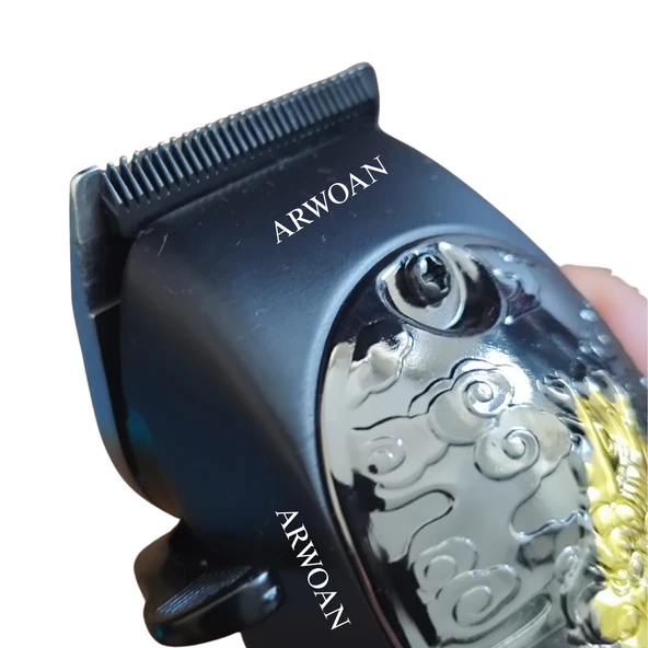 Profesyonel Kablosuz Saç Traş Makinesi - Ejderha Desenli Şık Tasarım, Paslanmaz Çelik Bıçak ve Güçlü Motor - Resim 4