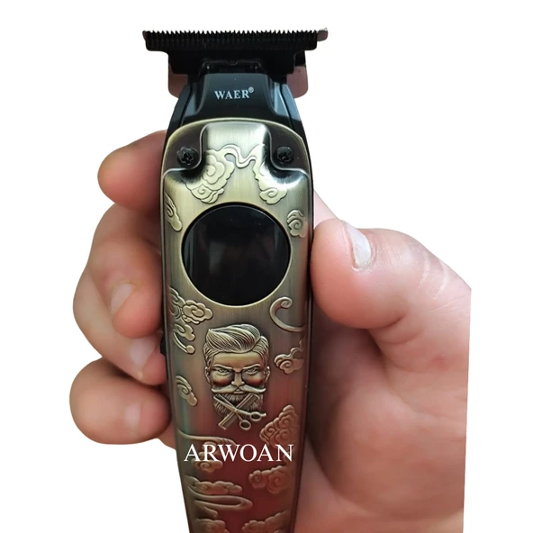 Profesyonel Kablosuz Traş Makinesi LED Ekran, Paslanmaz Çelik Bıçak ve Güçlü Motor Teknolojisi ile Şık Tasarım - Resim 3