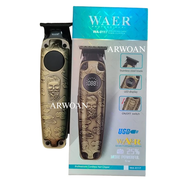 Profesyonel Kablosuz Traş Makinesi LED Ekran, Paslanmaz Çelik Bıçak ve Güçlü Motor Teknolojisi ile Şık Tasarım ürün görseli