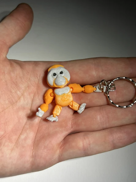 İyimser Orangutan Eklemli Anahtarlık - Resim 4