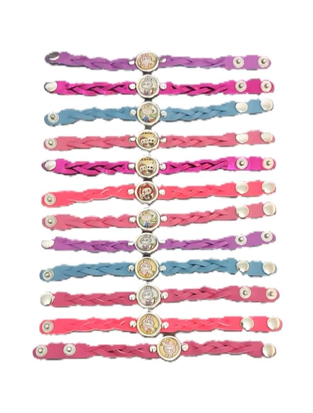 Labubu Temalı 12 Adet Örgü Bileklik