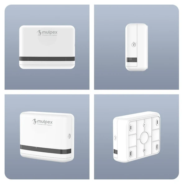 Mulpex Beyaz Duvara Monte Z Katlamalı Kağıt Havlu Dispenseri | Premium ABS Gövde, Anahtarlı Kilit, Vidalı & Yapışkan Montaj - 4