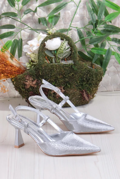 Fort 087-90 Fls Baskılı Arkası Açık Önü Kapalı Topuklu Ayakkabı - Resim 12