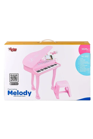 Vardem 37 Tuş Büyük Piyano MP3 Ve Mikrofonlu Pembe ( BAO-1403 )