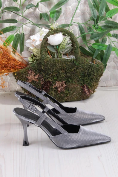 Fort 086-1011 Fls Saten Arkası Açık Topuklu Kadın Ayakkabı - Resim 11