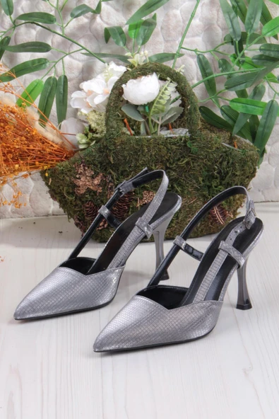 Fort 086-1011 Fls Saten Arkası Açık Topuklu Kadın Ayakkabı - Resim 9