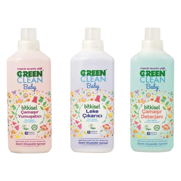 U Green Clean Baby Çamaşır Yumuşatıcısı, Deterjanı ve Leke Çıkarıcı 1 lt ürün görseli