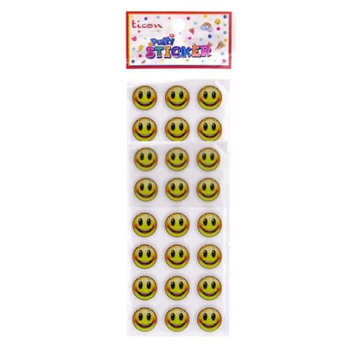 Ticon Puffy Sticker Gülen Yüz - 6 adet ürün görseli