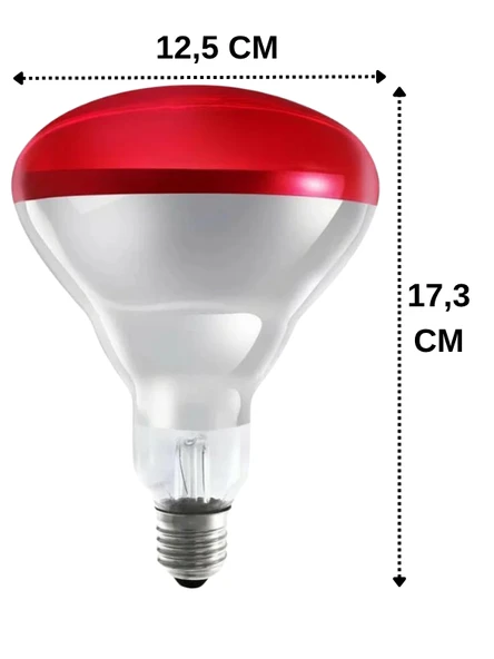 (8 Adet) Philips 250W Kızılötesi (infrared) Isıtıcılı Hayvan Isıtma ve Fizik Tedavi Lambası (Kırmızı Işık) E27 (Kalın Duy) - 3