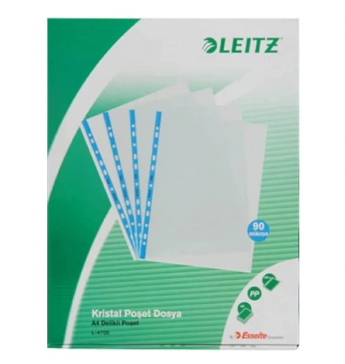 Leitz Poşet Dosya Kristal 90 Mikron Mavi 100Lü ürün görseli