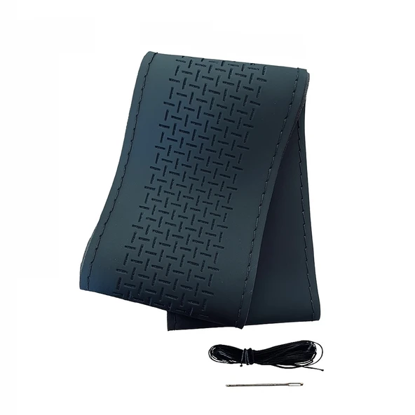 Lüx Desenli Deri Dikme Direksiyon Kılıfı 38-40cm Siyah OND360