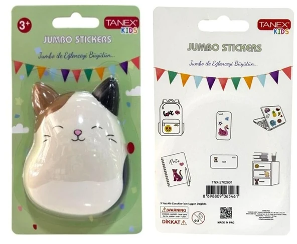 Tanex Jumbo Stickers Sukuşi Gülen Kedi