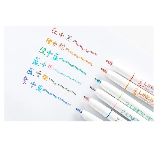 Yuguang Fineliner Renkli Kalem 2 Renk Uçlu Seti 6Lı - 1