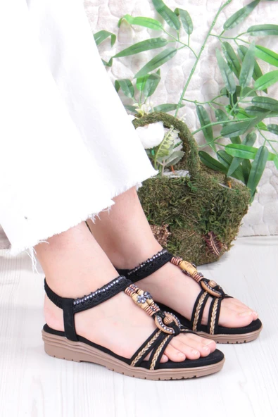 Fort Guja 24Y120-4 Anatomik Rahat Kaymaz Taban Taşlı Kadın Sandalet ürün görseli