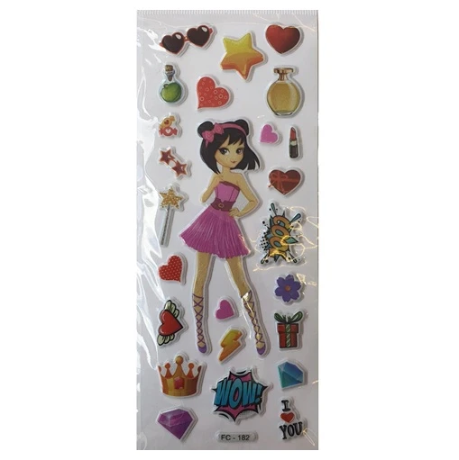 Face Sticker Prenses karışık Desen - 6 adet ürün görseli